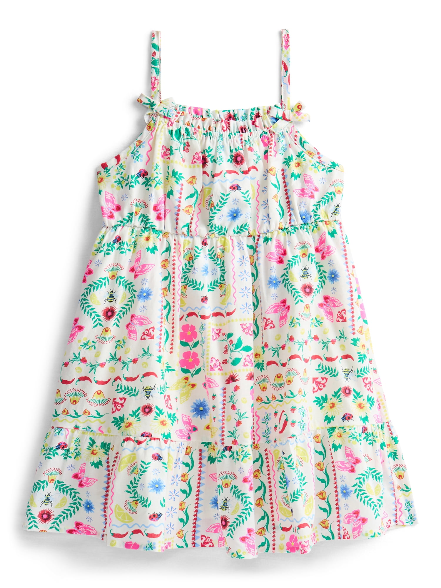 Wonder Nation Toddler Girls Sleeveless Allover Print Dress, Sizes 12M-5T