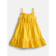 thumbnail image 1 of Wonder Nation Toddler Girls Sleeveless Cotton Dress with Scalloped Edge, Sizes 12M-5T, 1 of 8