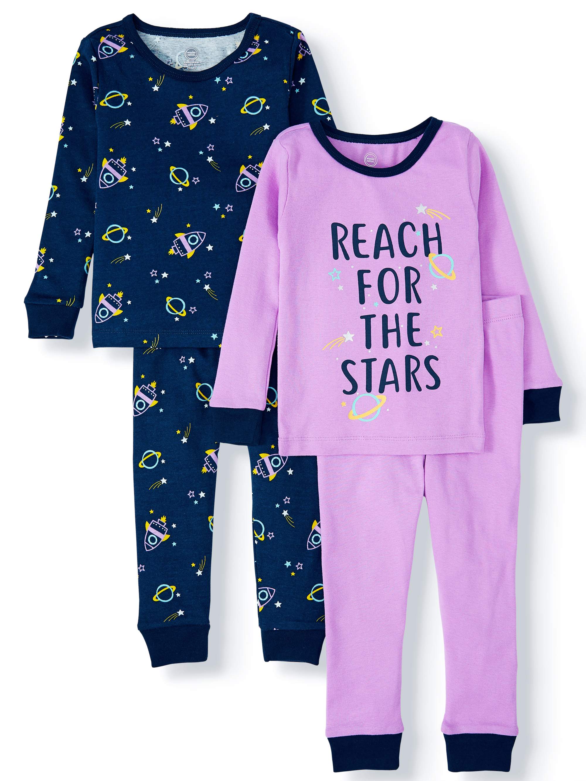 Wonder Nation Toddler Girls 2pc Pj Set - image 1 of 2