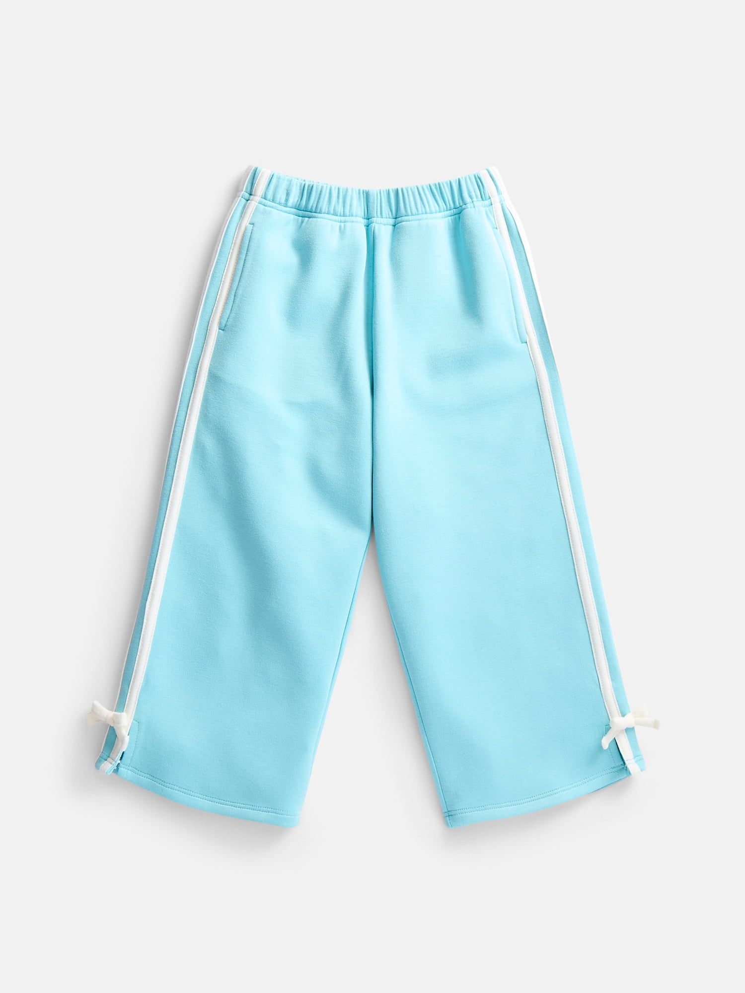 Wonder Nation Toddler Girls Wide Leg Athletic Pants with Side Stripe and Bow, Sizes 12M-5T