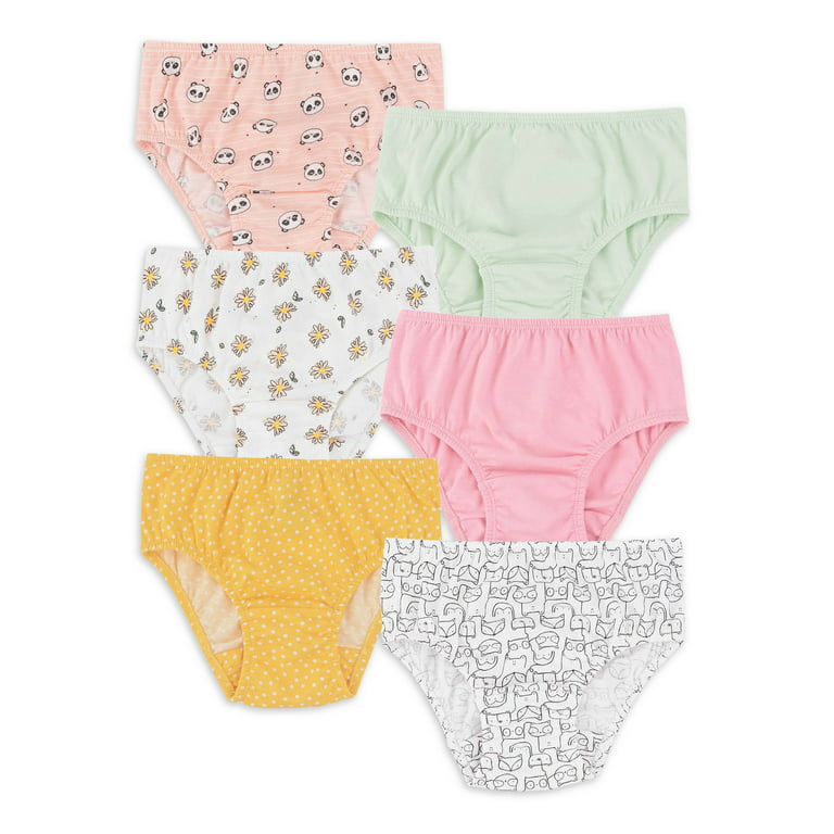Wonder Nation Toddler Girls Brief Underwear, 6-Pack, Sizes 2T-5T