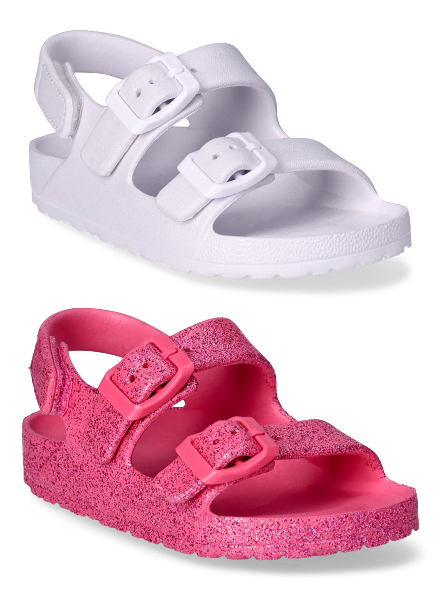 Wonder Nation Toddler Girls Buckle Sandals, 2-Pack, Sizes 5/6-11/12 ...