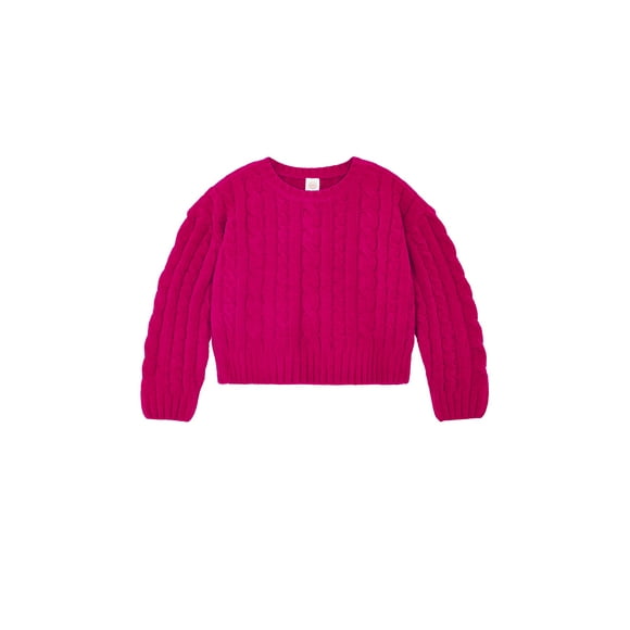 Wonder Nation Toddler Girls Cable Knit Sweater, Sizes 12M-5T