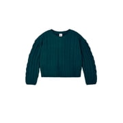 Wonder Nation Toddler Girls Cable Knit Sweater, Sizes 12M-5T