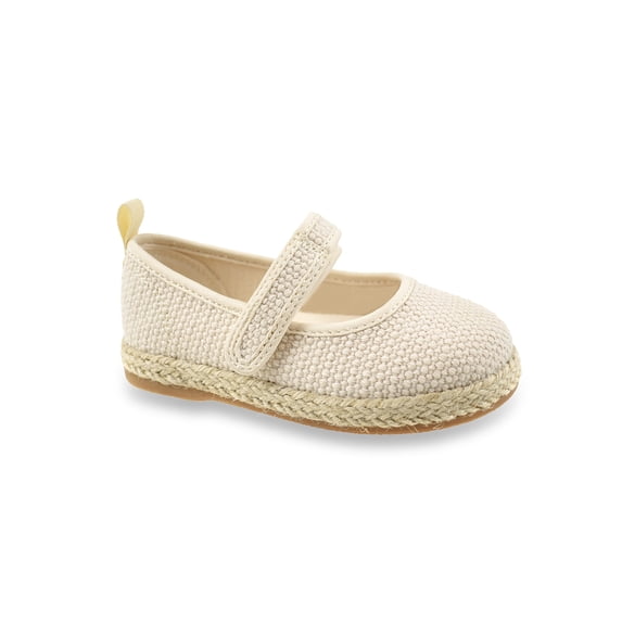 Wonder Nation Toddler & Girls Casual Mary Jane Espadrille Flat Shoes, Adjustable Strap, Medium Width