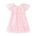 thumbnail image 1 of Wonder Nation Toddler Girls' Foil Print Party Dress with Flutter Sleeves, Sizes 12M- 5T, 1 of 3