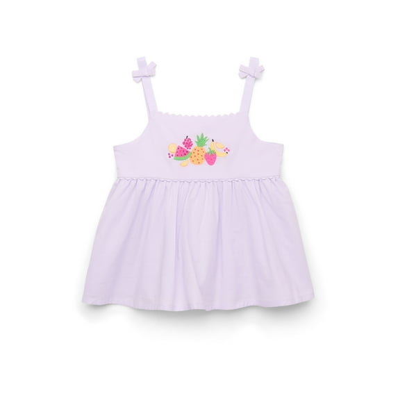 Wonder Nation Toddler Girls Cotton Eyelet Peplum Tank Top, Sizes 12M-5T