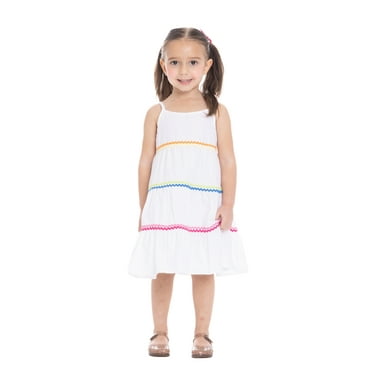 Wonder Nation Toddler Girls Cotton Sleeveless Dress with Ric Rac Trim, Sizes 12M-5T