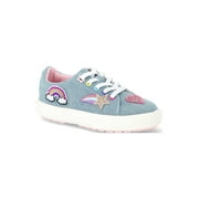 WONDER NATION Toddler Girls Denim Low Court Sneakers with Patches