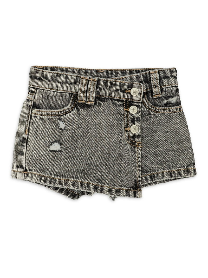 【WONDER WONDER】Kinver Blue Wash Incision Mini Denim Skirt Wonder Nation Toddler Girls Denim Skort, Sizes 2 Toddler-18