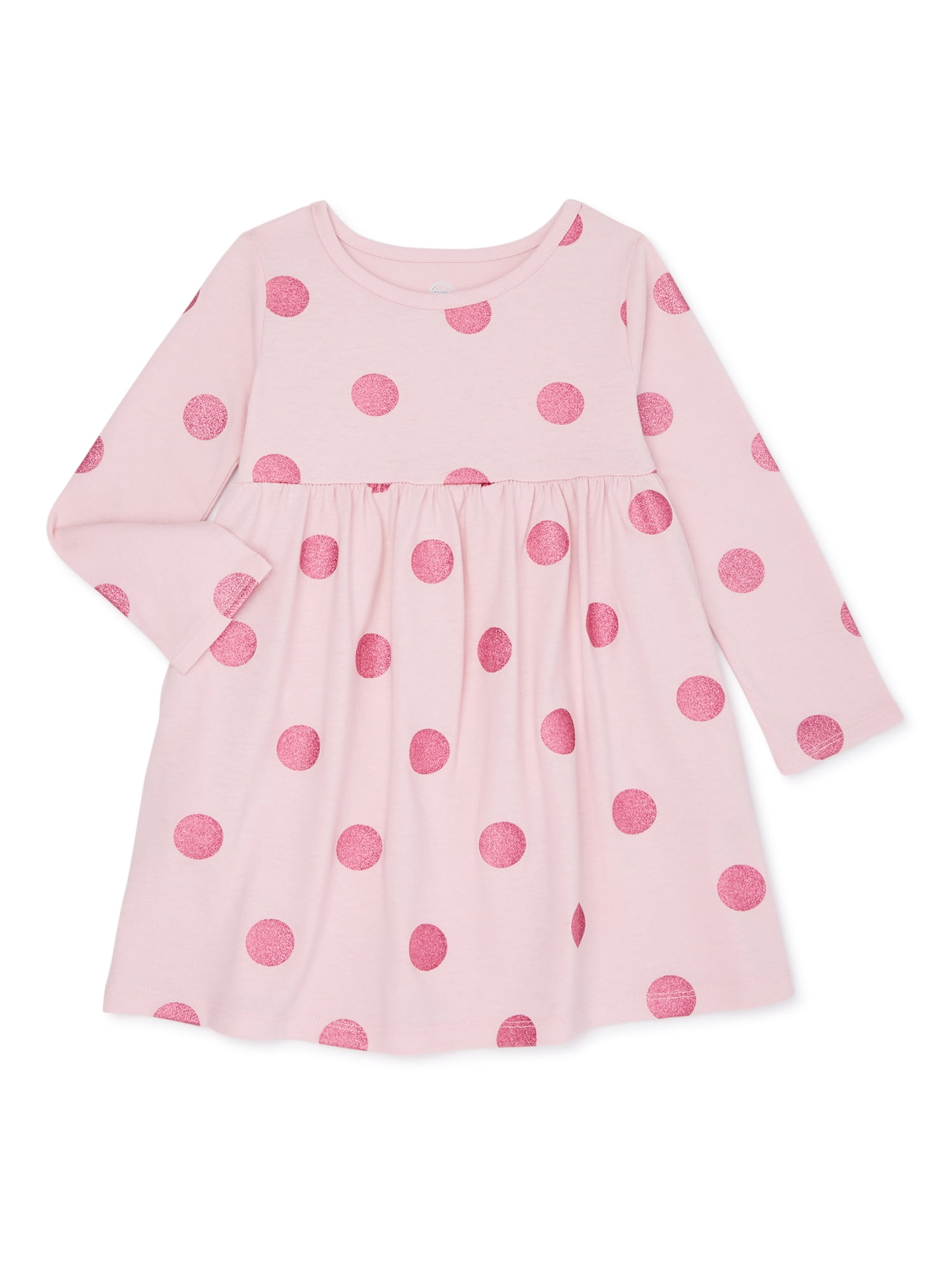 Wonder Nation Toddler Girls' Dot Knit Dress - Walmart.com