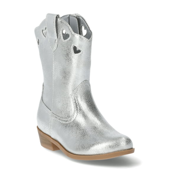 Wonder Nation Toddler & Girls Fashion Metallic Heart Cowgirl Western Boot
