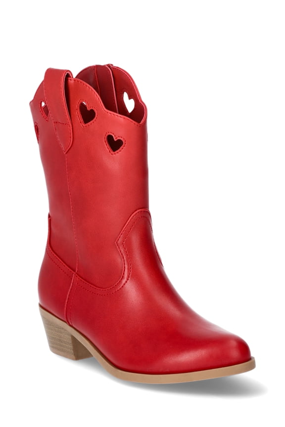 Toddler & Girls Fashion Metallic Heart Cowgirl Western Boot