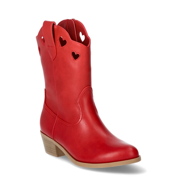 Wonder Nation Toddler & Girls Fashion Metallic Heart Cowgirl Western Boot
