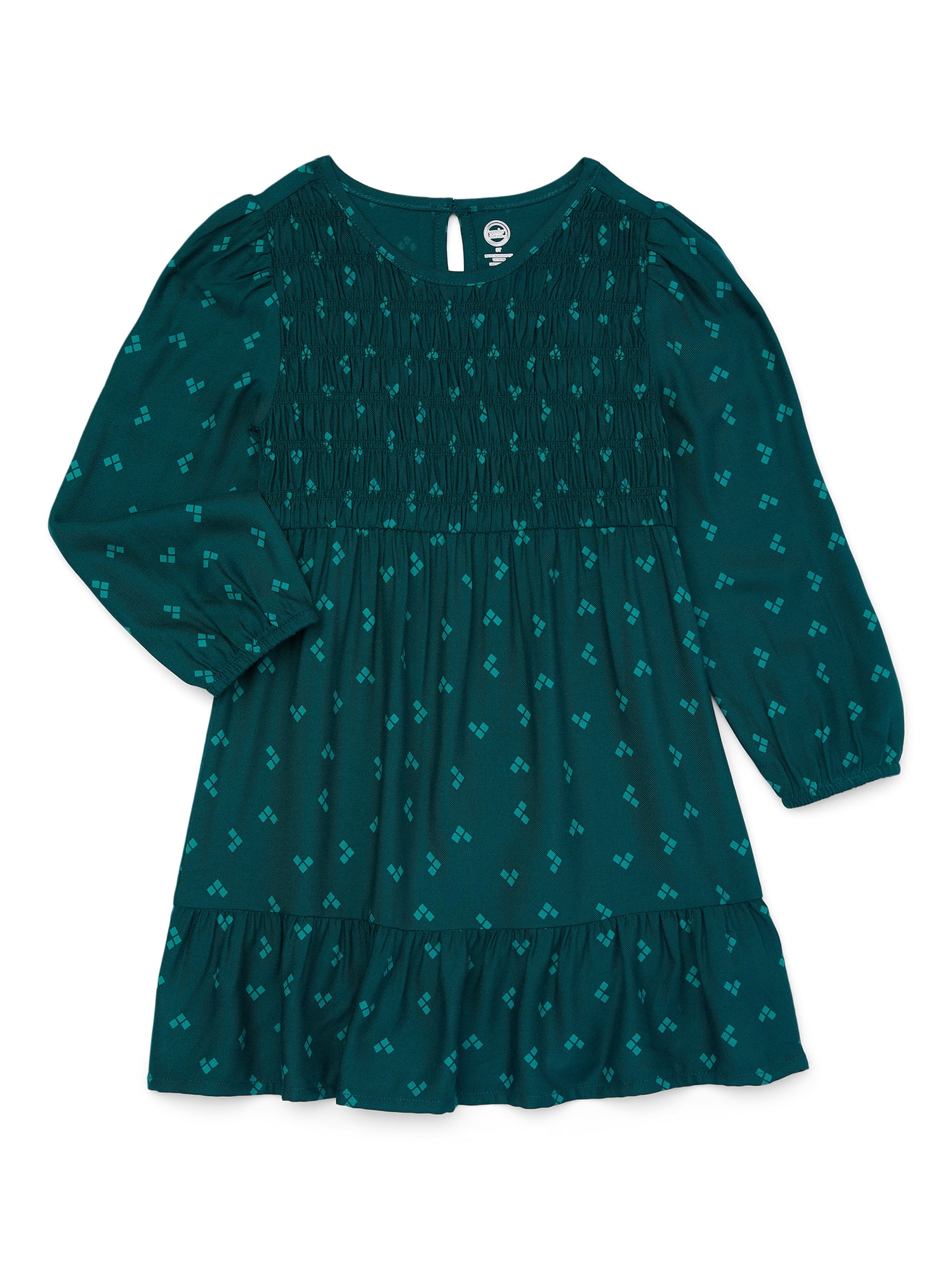 Wonder Nation Toddler Girls Fit and Flare Dress with Long Sleeves, Sizes 12M-5T