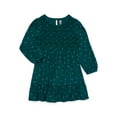 thumbnail image 1 of Wonder Nation Toddler Girls Fit and Flare Dress with Long Sleeves, Sizes 12M-5T, 1 of 3
