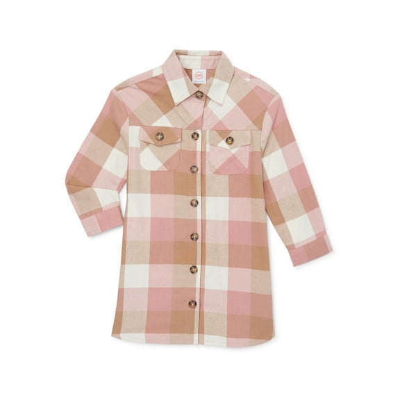 Wonder Nation Toddler Girls Flannel Dress, Sizes 12M-5T