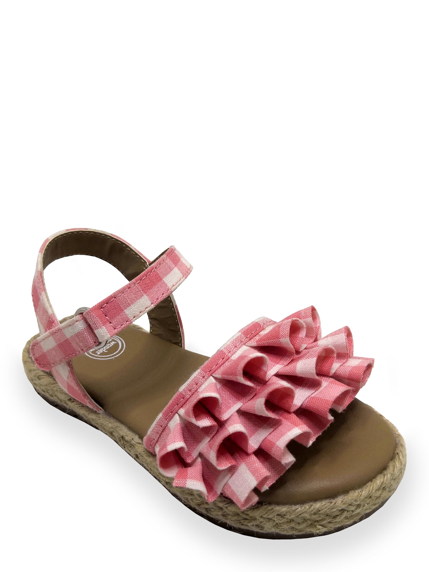 Wonder Nation Toddler Girls Gingham Sandals - Walmart.com