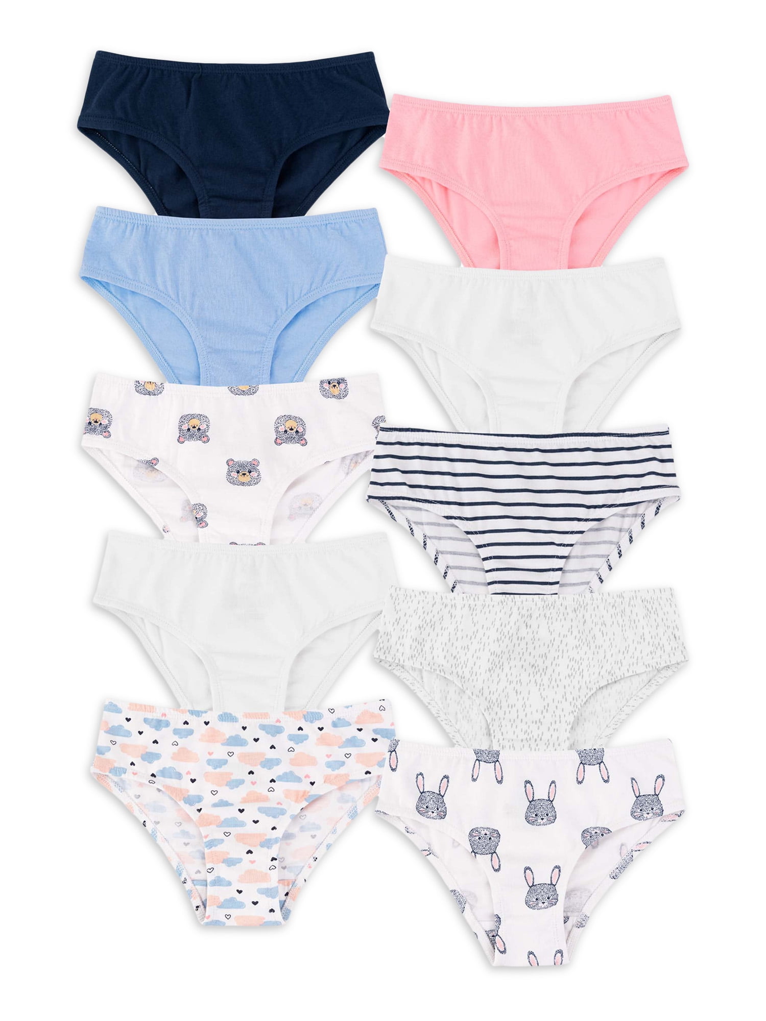 Wonder Nation Toddler Girls Hipsters, 10-Pack, Sizes 2T-5T
