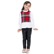 Wonder Nation Toddler Girls’ Holiday Vest and Pant Set, 2-Piece, Sizes 12M - 5T