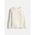 thumbnail image 1 of Wonder Nation Toddler Girls Lettuce Trim Mock Neck Tee with Long Sleeves, Sizes 18M-5T, 1 of 3