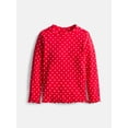 thumbnail image 1 of Wonder Nation Toddler Girls Lettuce Trim Mock Neck Tee with Long Sleeves, Sizes 18M-5T, 1 of 3