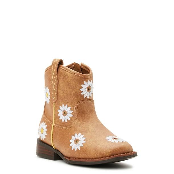 Wonder Nation Toddler Girls Light Up Daisy Cowboy Boot, Sizes 712