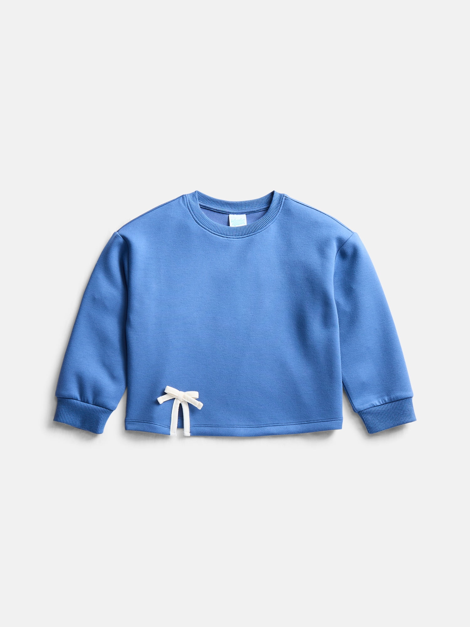Wonder Nation Toddler Girls Crewneck Sweatshirt with Bow, Sizes 12M-5T