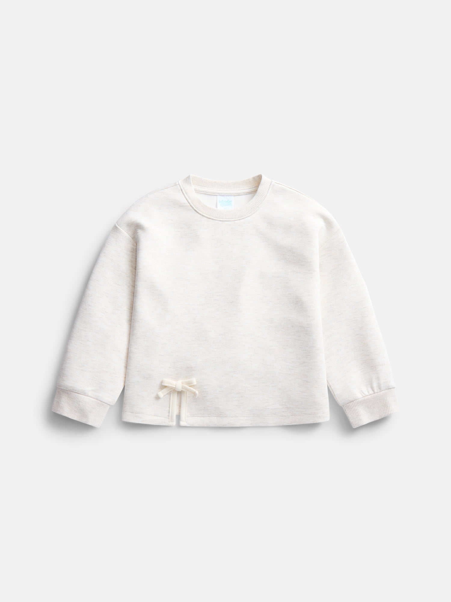 Wonder Nation Toddler Girls Crewneck Sweatshirt with Bow, Sizes 12M-5T