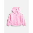 thumbnail image 1 of Wonder Nation Toddler Girls Full Zip Athletic Hoodie with Side Stripe and Bow, Sizes 12M-5T, 1 of 8