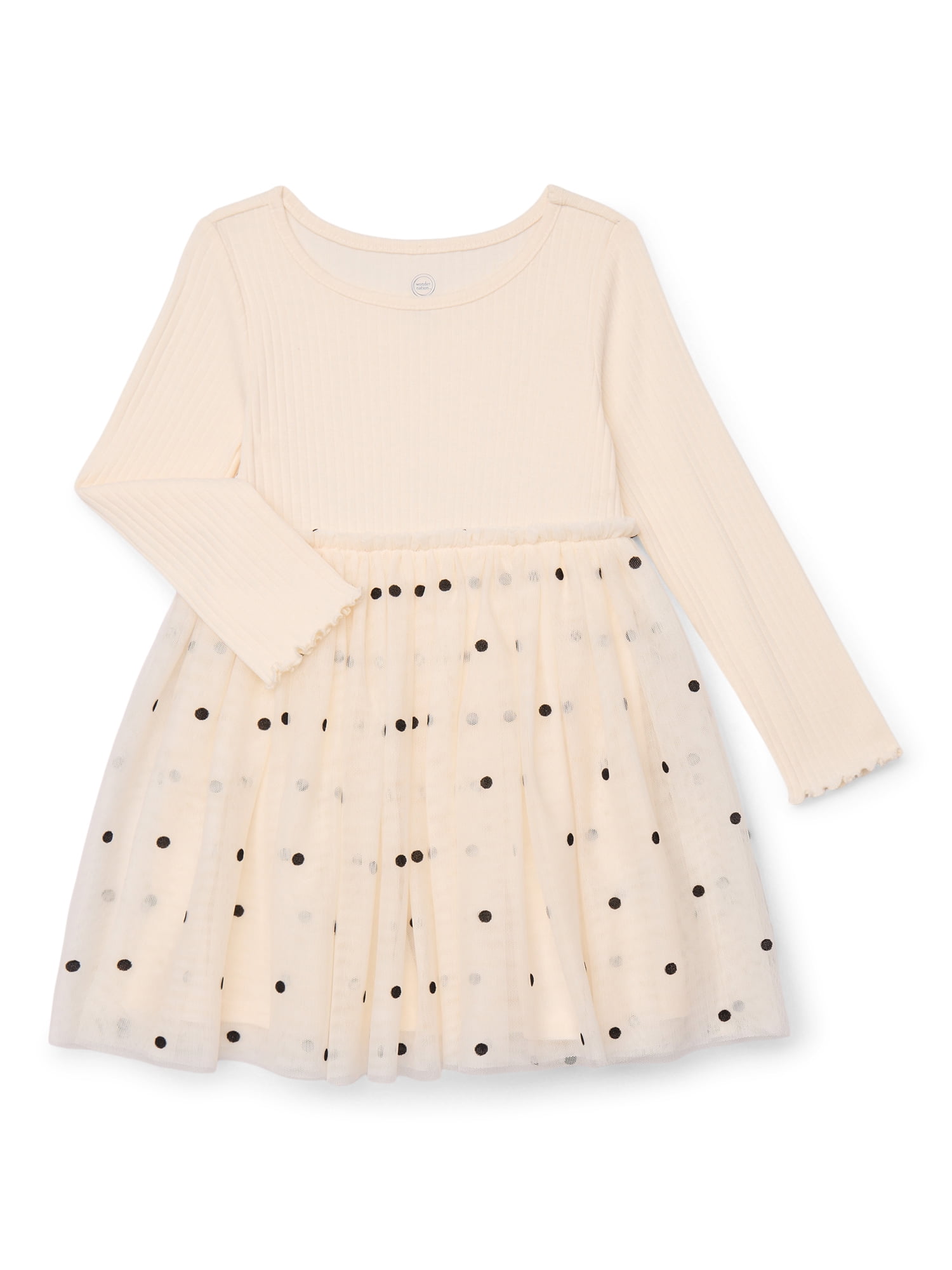 Wonder Nation Toddler Girls Tutu Dress with Long Sleeves, Sizes 12M-5T