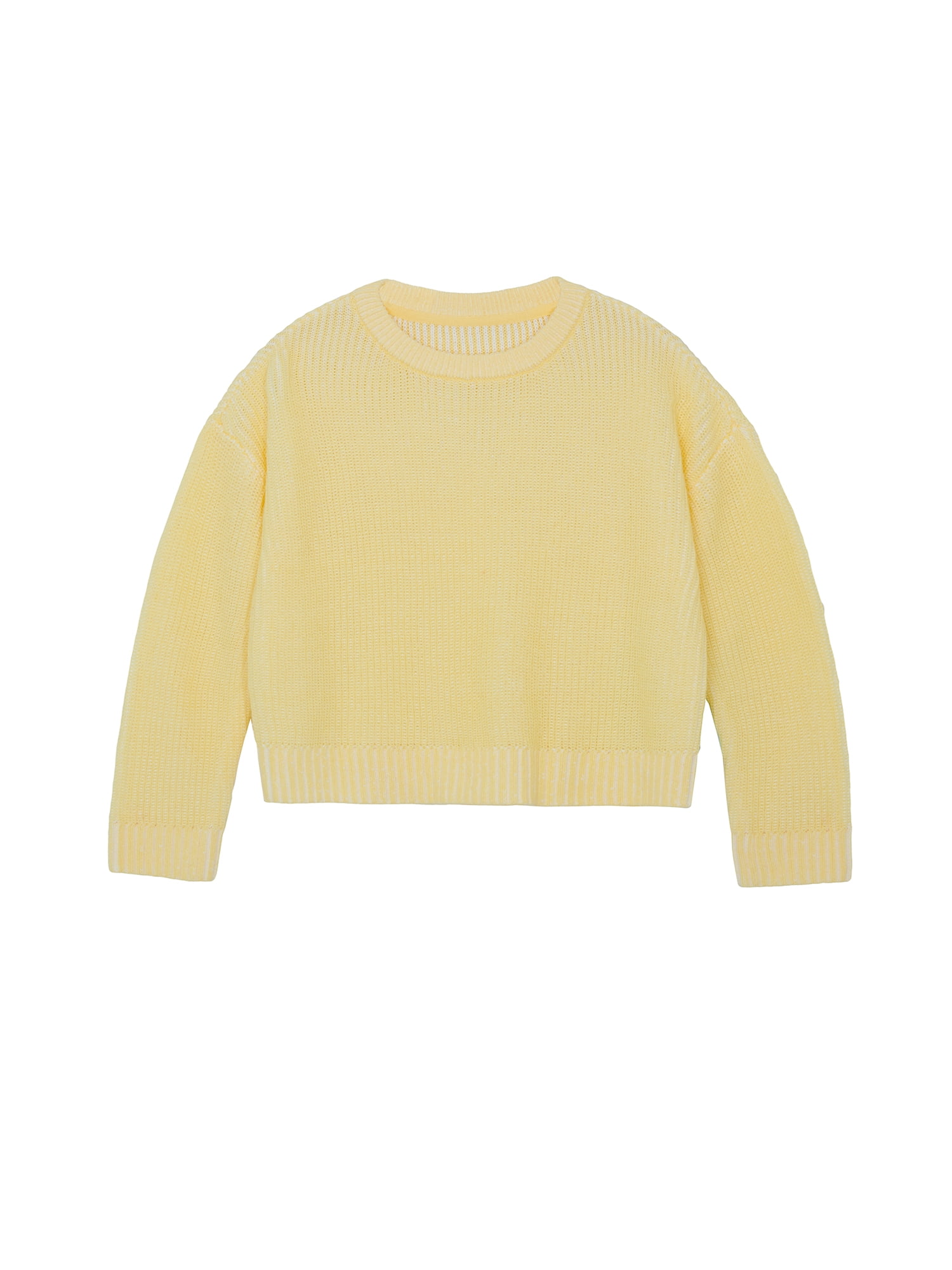 Wonder Nation Toddler Girls' Long Sleeve Two Tone Sweater, Sizes 12M-3T
