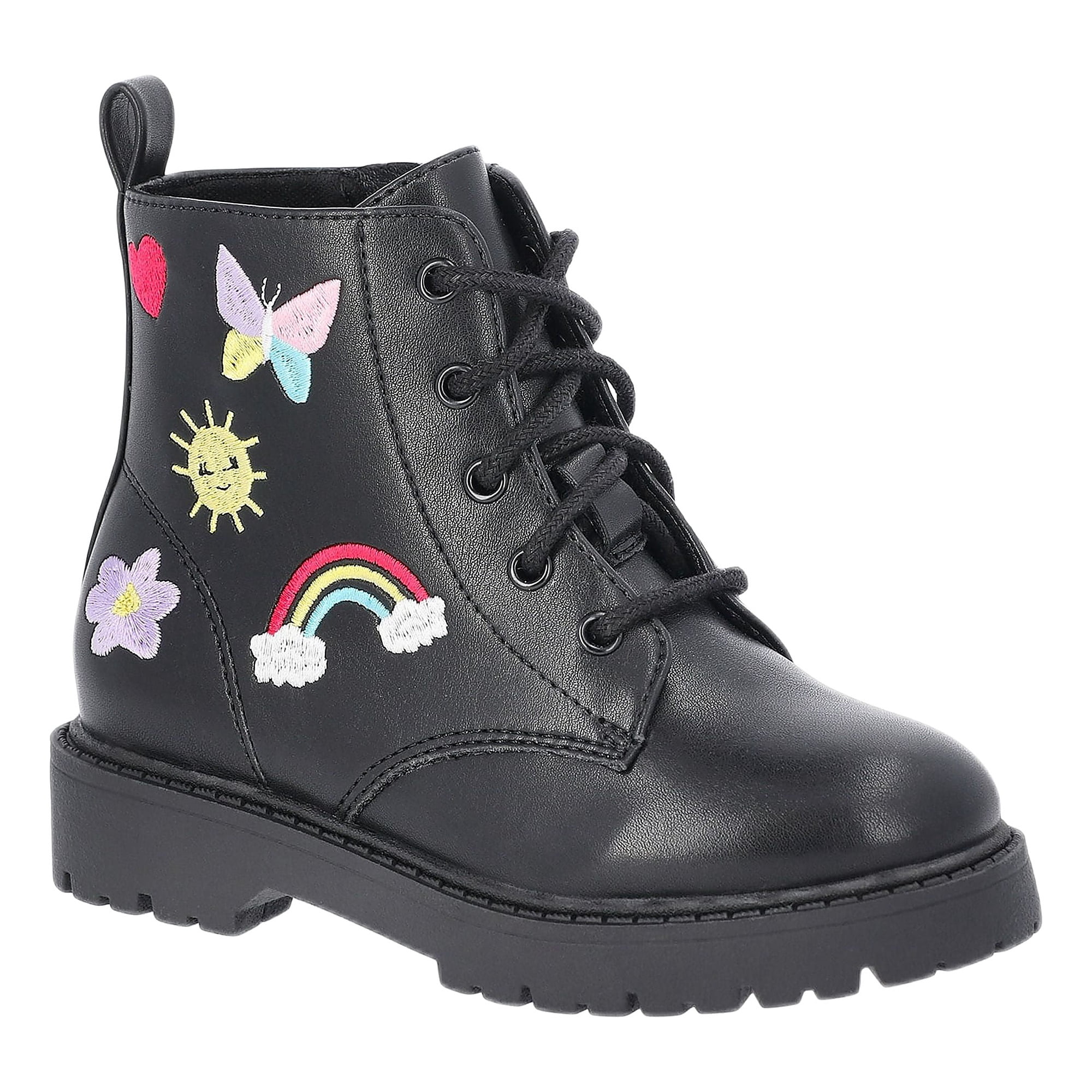Wonder Nation Toddler Girls Combat Boots with Patches