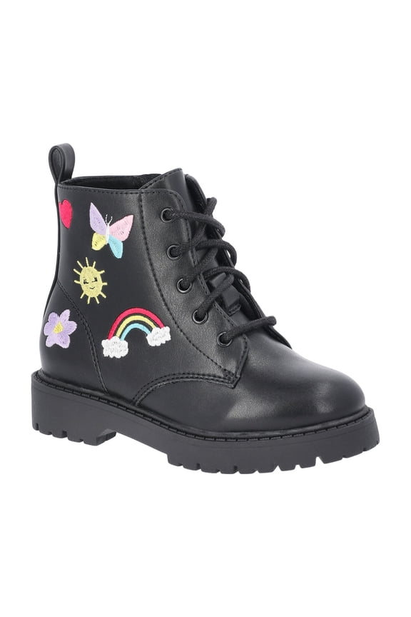 Toddler Girls Combat Boots with Patches