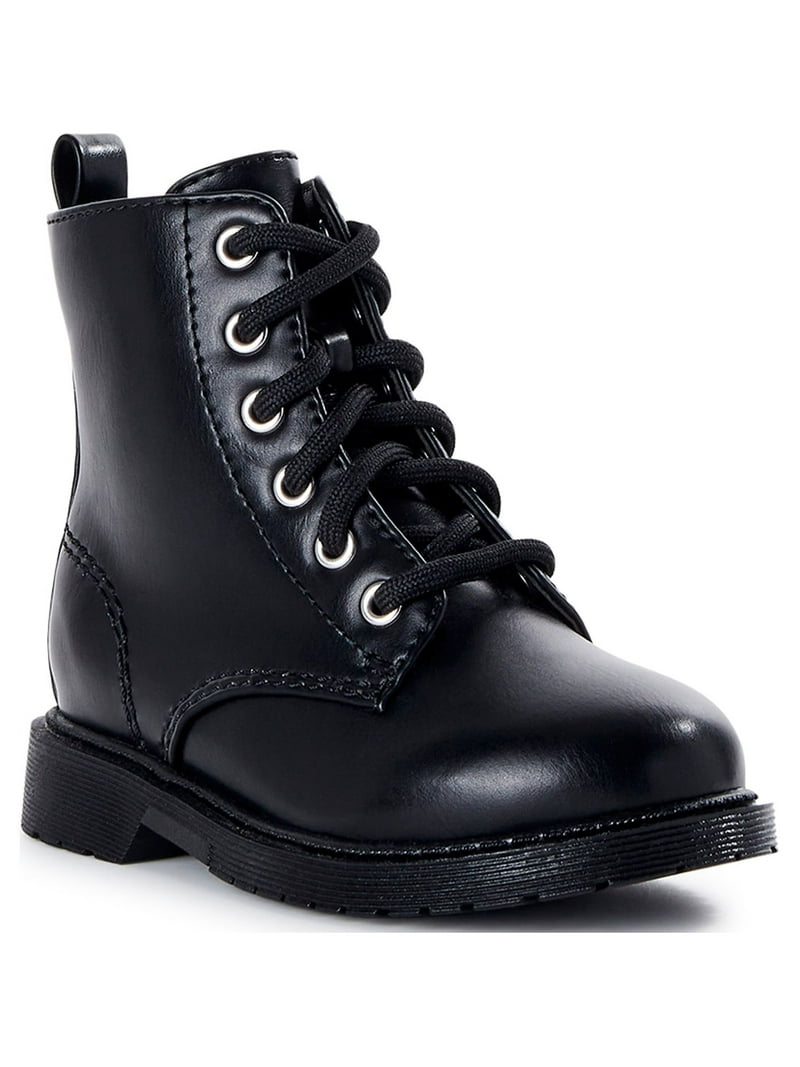 Wonder Nation Toddler Girls Patent Combat Boots