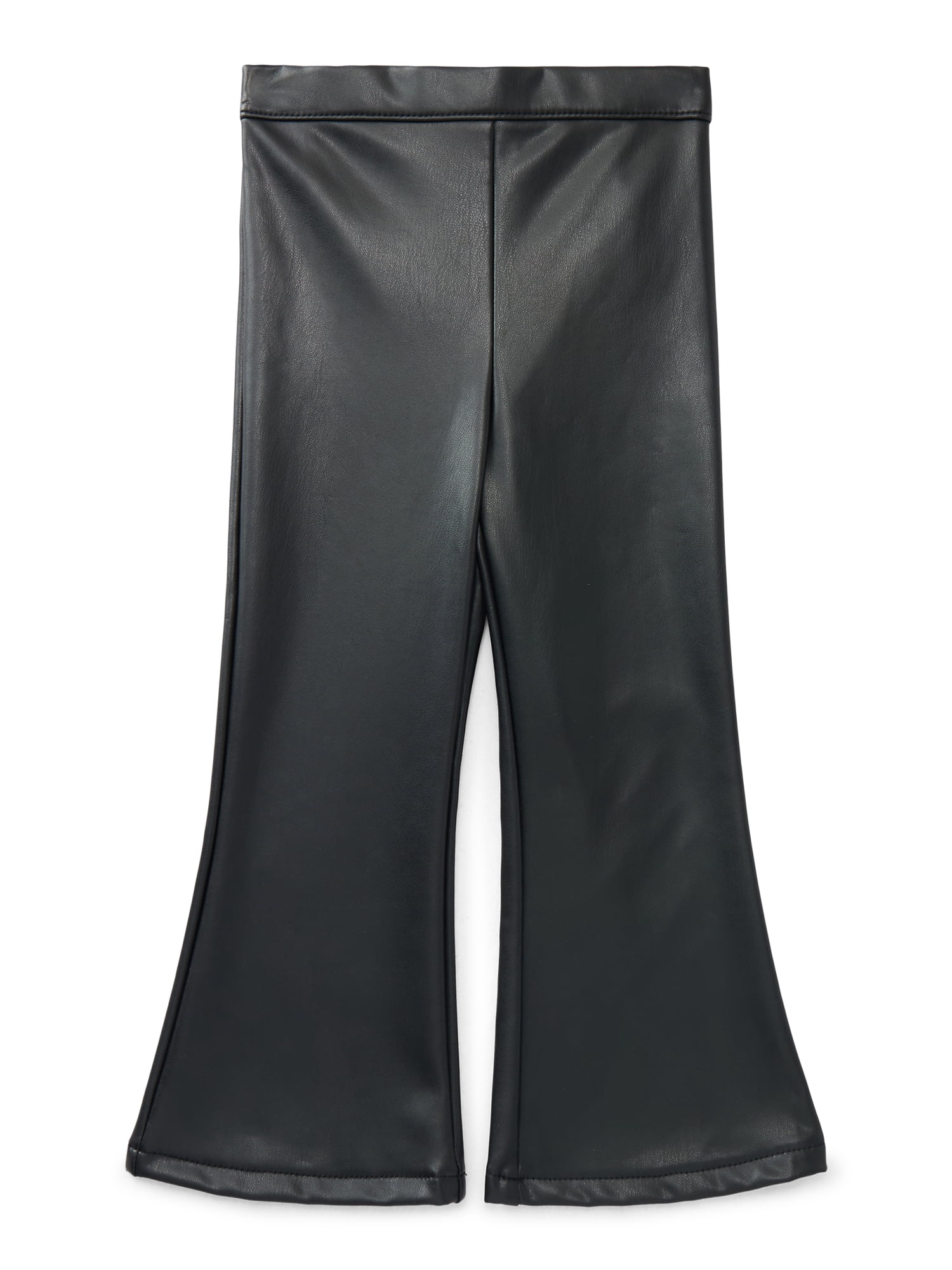 Wonder Nation Toddler Girls Faux Leather Pull On Flare Pants, Sizes 12M-5T