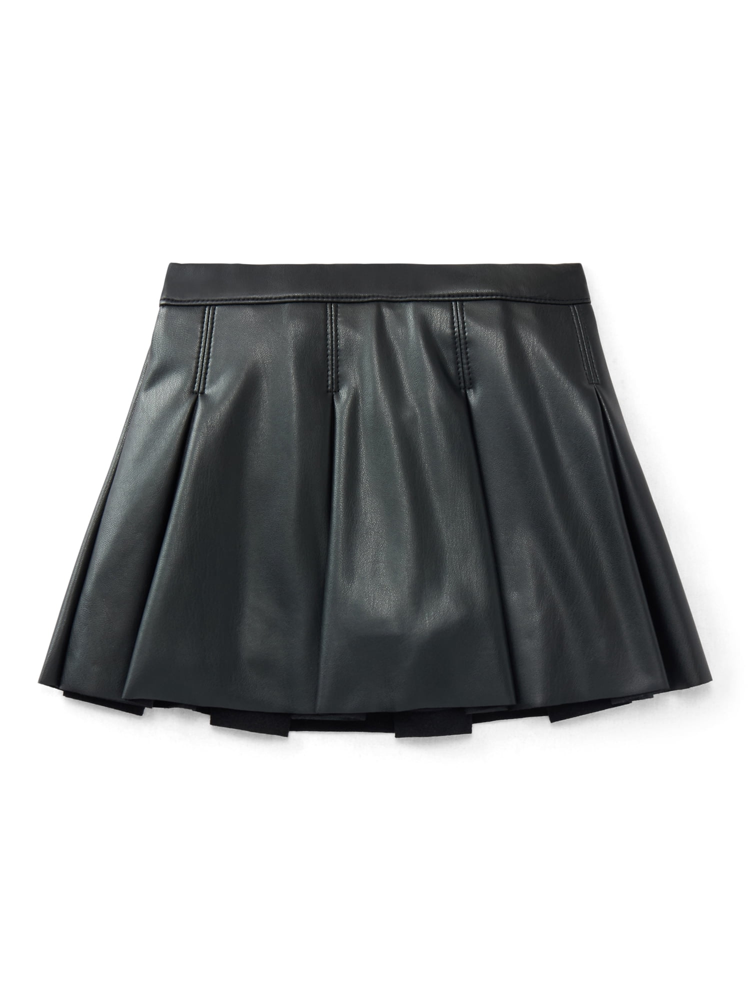 Wonder Nation Toddler Girls Pleated Faux Leather Skirt, Sizes 12M-5T