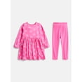 thumbnail image 1 of Wonder Nation Toddler Girls Printed Dress and Leggings Outfit Set, 2-Piece, Sizes 18M-5T, 1 of 4