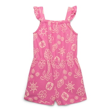 Wonder Nation Printed Flutter Sleeve Romper, Sizes 12M-5T