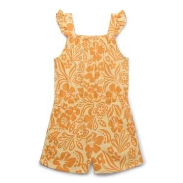 Wonder Nation Printed Flutter Sleeve Romper, Sizes 12M-5T