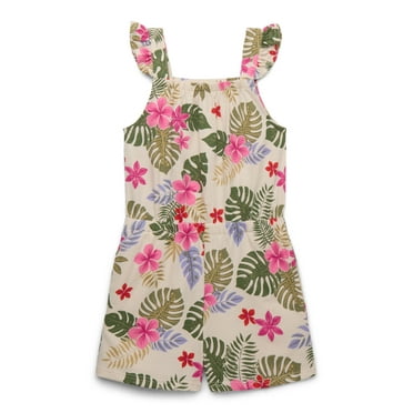 Wonder Nation Printed Flutter Sleeve Romper, Sizes 12M-5T