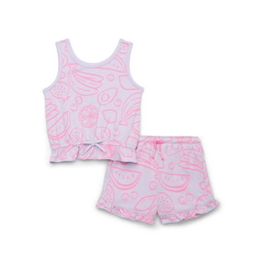 Wonder Nation Printed Ruffled Hem Tank and Shorts Set, Sizes 12M-5T
