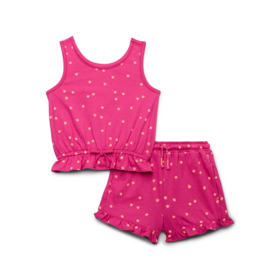Wonder Nation Printed Ruffled Hem Tank and Shorts Set, Sizes 12M-5T