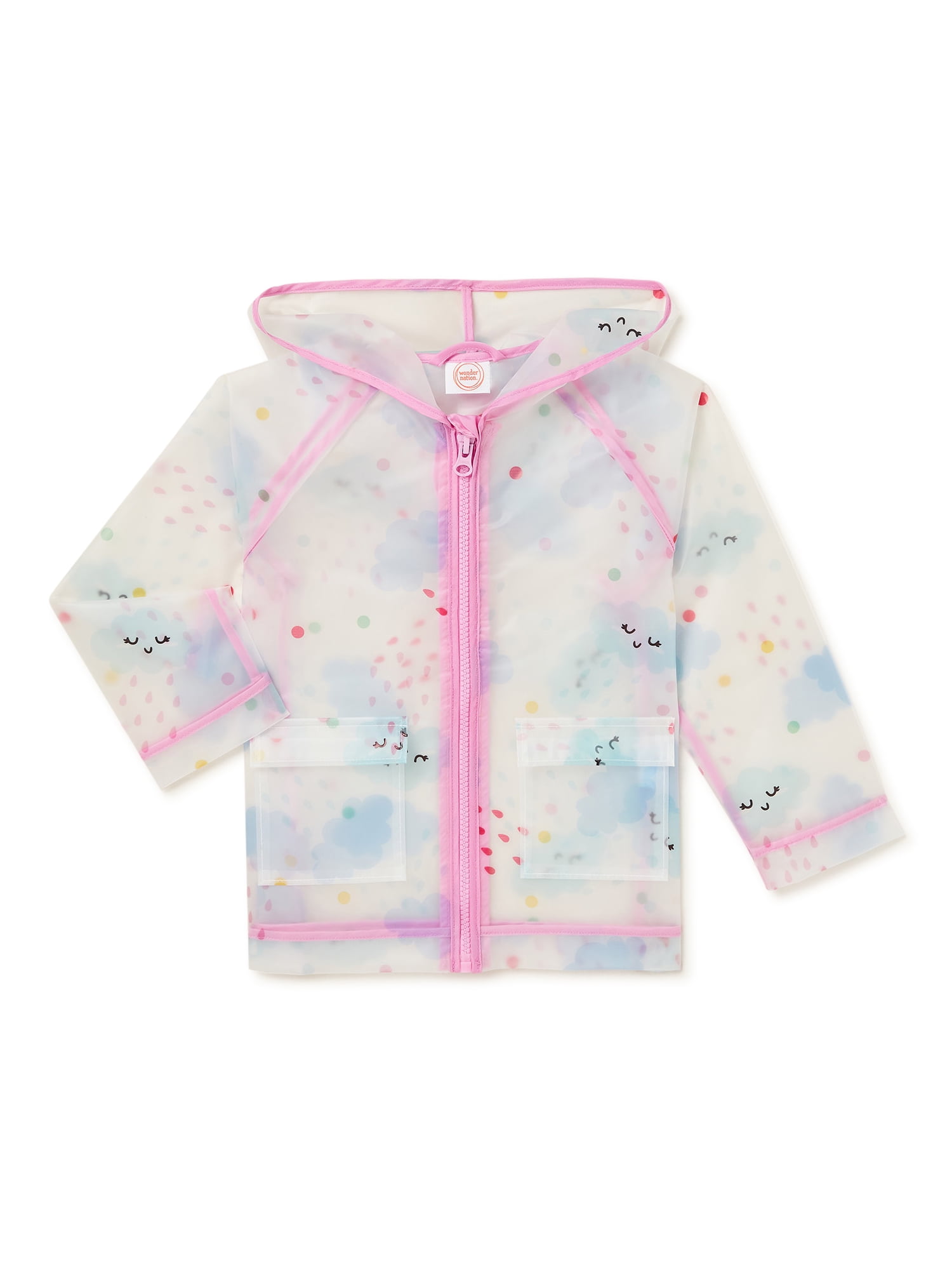 Wonder Nation Toddler Girls Rain Jacket, Sizes 12M-5T - Walmart.com