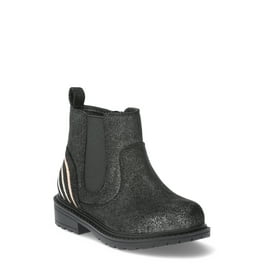 【WONDER WONDER】Chain Belt Leather Ankle Middle Boots Wonder Nation Baby Girls' Chain Loop Combat Boots, Sizes 2-6