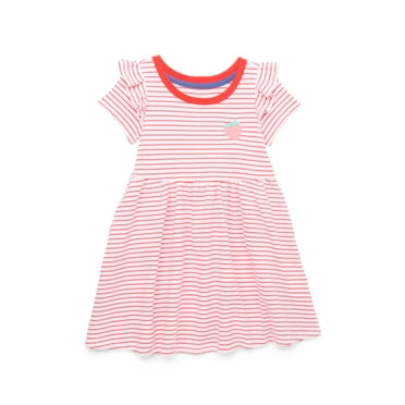 Wonder Nation Toddler Girls Ruffle Dress, Sizes 12M-5T