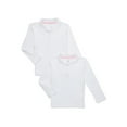 thumbnail image 1 of Wonder Nation Toddler Girls School Uniform Long Sleeve Interlock Polo Shirt, 2-Pack, 1 of 3