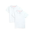 thumbnail image 1 of Wonder Nation Toddler Girls School Uniform Short Sleeve Interlock Polo Shirt, 2-Pack, 1 of 3