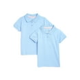 thumbnail image 1 of Wonder Nation Toddler Girls School Uniform Short Sleeve Interlock Polo Shirt, 2-Pack, 1 of 3