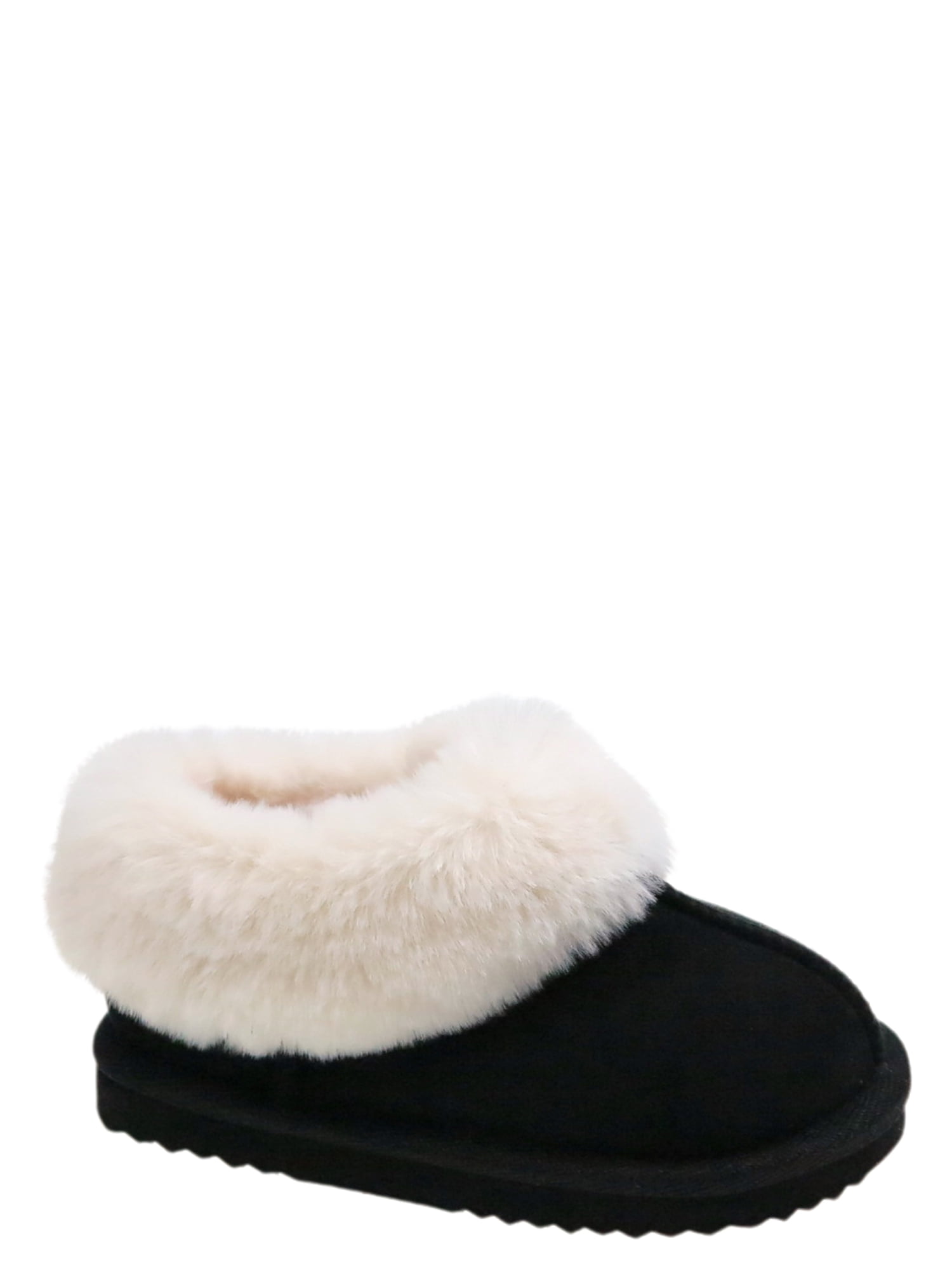 Wonder Nation Toddler Girls Slippers with Faux Fur Trim